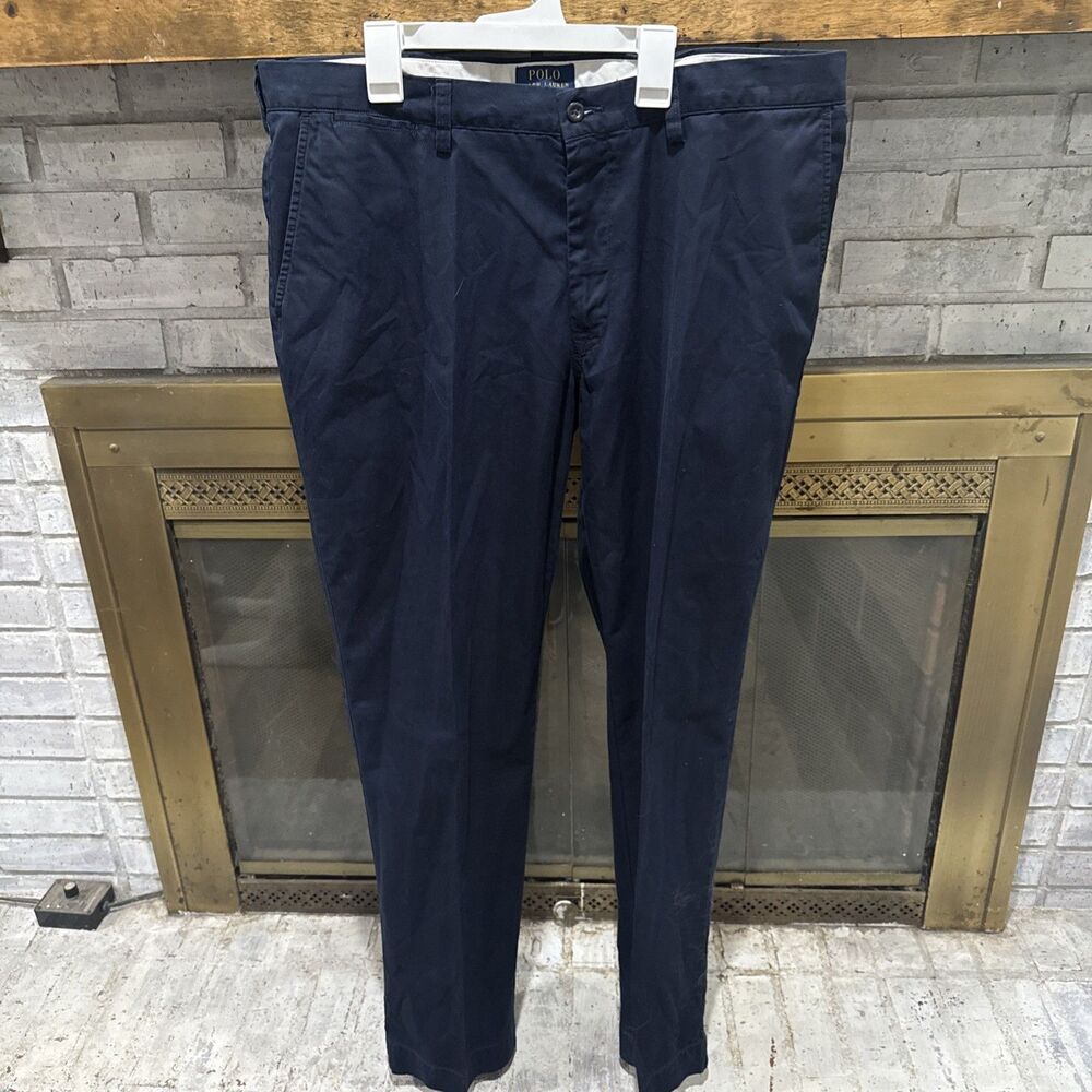 Polo Ralph Lauren Straight-Fit Stretch Chino Pants Mens Navy Size 38/32